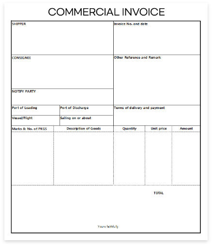 commercial invoice